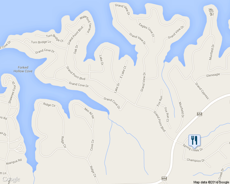map of restaurants, bars, coffee shops, grocery stores, and more near 568 Grand Point Boulevard in Sunrise Beach