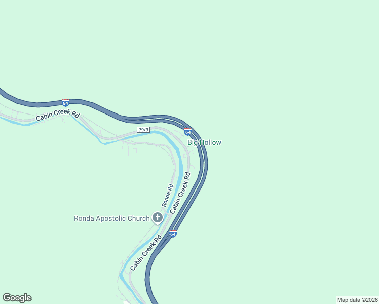 map of restaurants, bars, coffee shops, grocery stores, and more near Big Hollow Road in Kanawha County