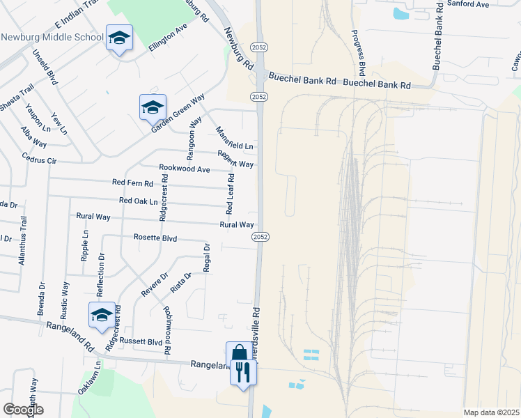 map of restaurants, bars, coffee shops, grocery stores, and more near 5374 Shepherdsville Road in Louisville