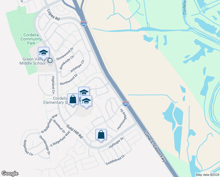 map of restaurants, bars, coffee shops, grocery stores, and more near 1818 Autumn Meadow Drive in Fairfield