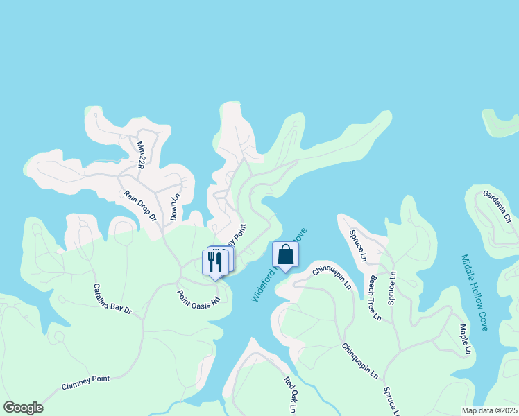 map of restaurants, bars, coffee shops, grocery stores, and more near 100-598 Chimney Cove Cir in Sunrise Beach