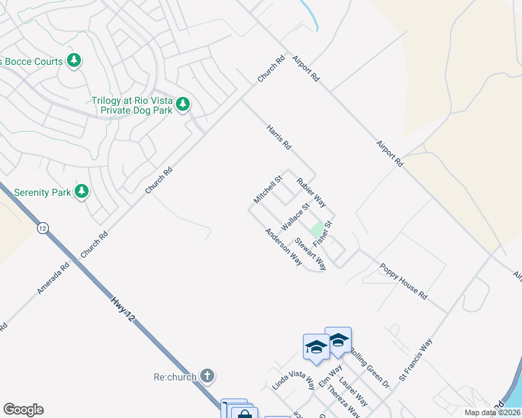 map of restaurants, bars, coffee shops, grocery stores, and more near 742 Christensen Way in Rio Vista