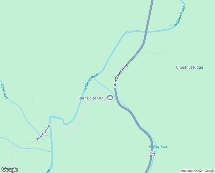 map of restaurants, bars, coffee shops, grocery stores, and more near 22819 Sam Snead Highway in Warm Springs