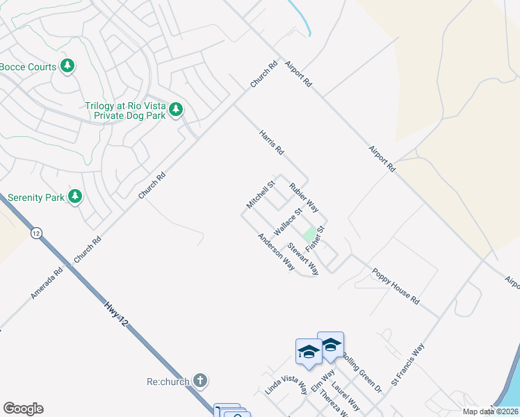 map of restaurants, bars, coffee shops, grocery stores, and more near 742 Christensen Way in Rio Vista