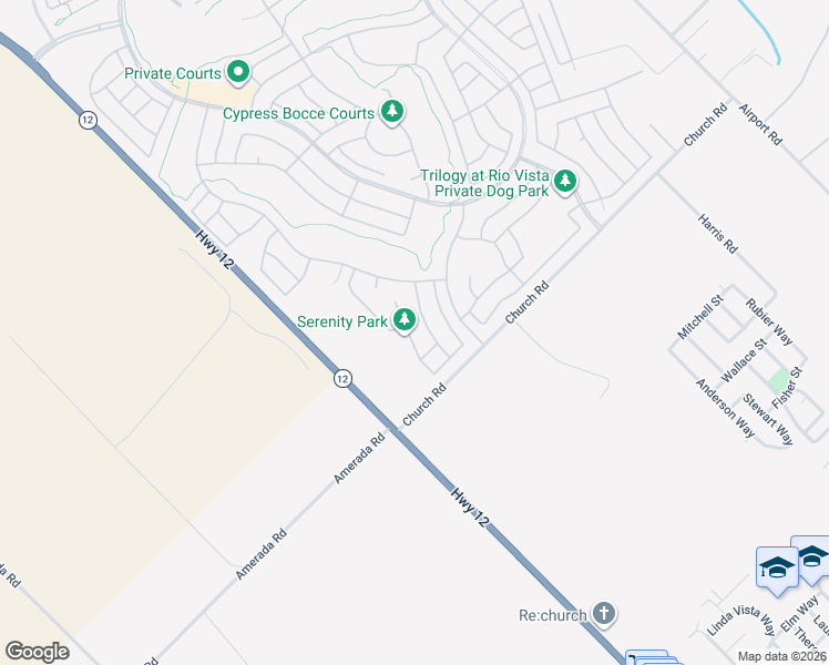 map of restaurants, bars, coffee shops, grocery stores, and more near 288 Longspur Drive in Rio Vista