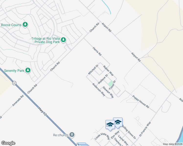 map of restaurants, bars, coffee shops, grocery stores, and more near 742 Christensen Way in Rio Vista