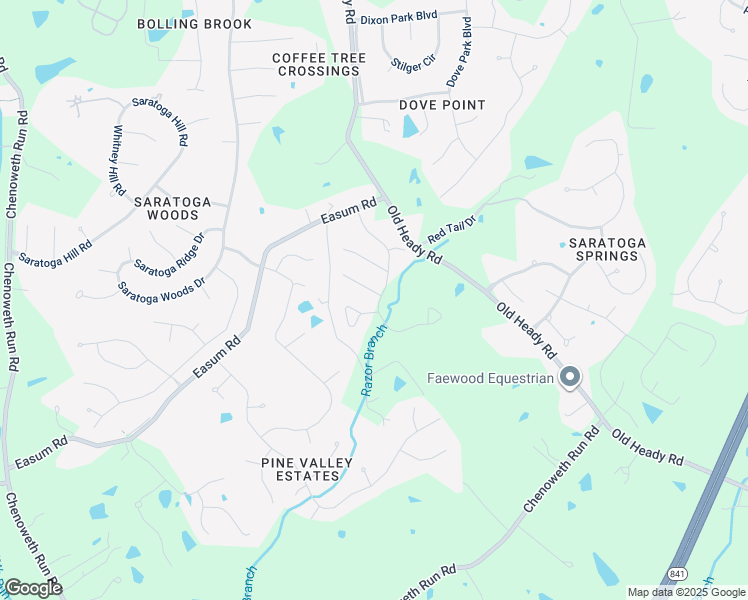 map of restaurants, bars, coffee shops, grocery stores, and more near 2714 Razor Ridge Court in Louisville