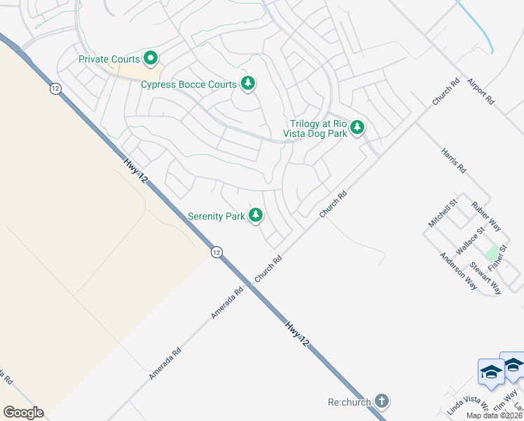 map of restaurants, bars, coffee shops, grocery stores, and more near 321 Kestrel Way in Rio Vista