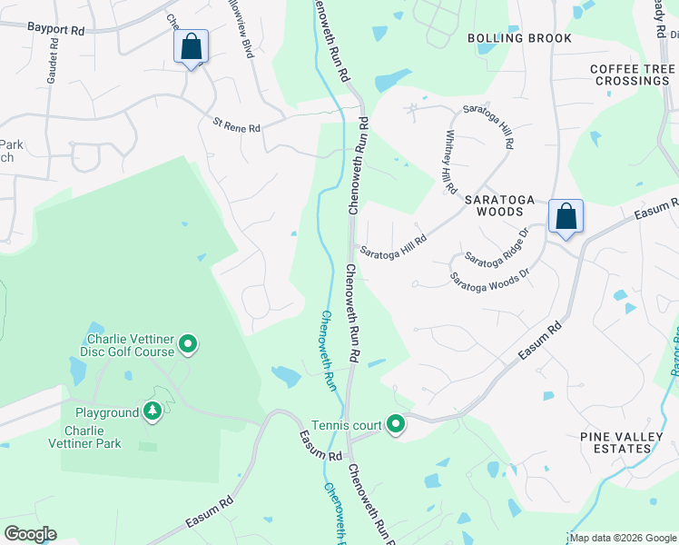 map of restaurants, bars, coffee shops, grocery stores, and more near 4614 Chenoweth Run Road in Louisville