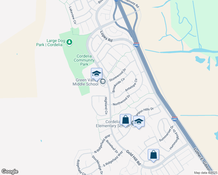 map of restaurants, bars, coffee shops, grocery stores, and more near Gold Hill Road in Fairfield