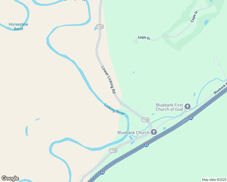 map of restaurants, bars, coffee shops, grocery stores, and more near Lower Licking Road in Morehead
