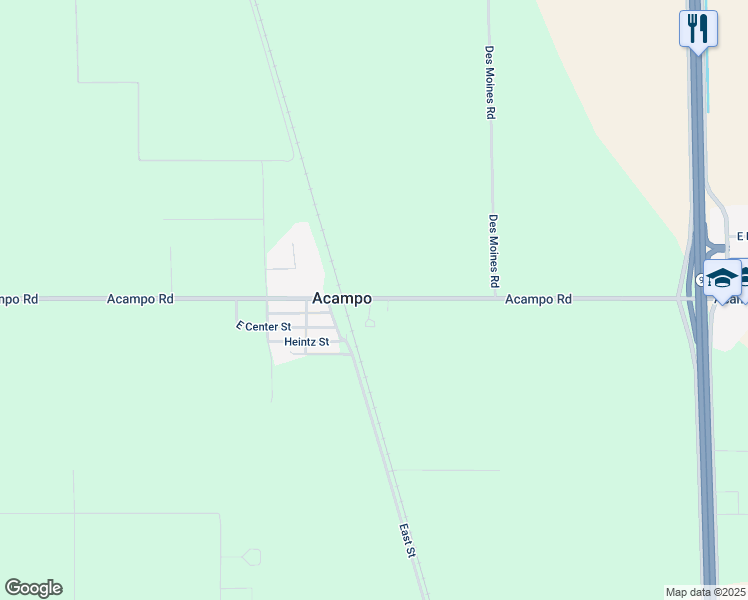 map of restaurants, bars, coffee shops, grocery stores, and more near 3318 Acampo Road in Acampo