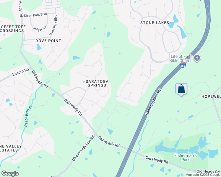 map of restaurants, bars, coffee shops, grocery stores, and more near 5006 Carriage Pass Place in Louisville