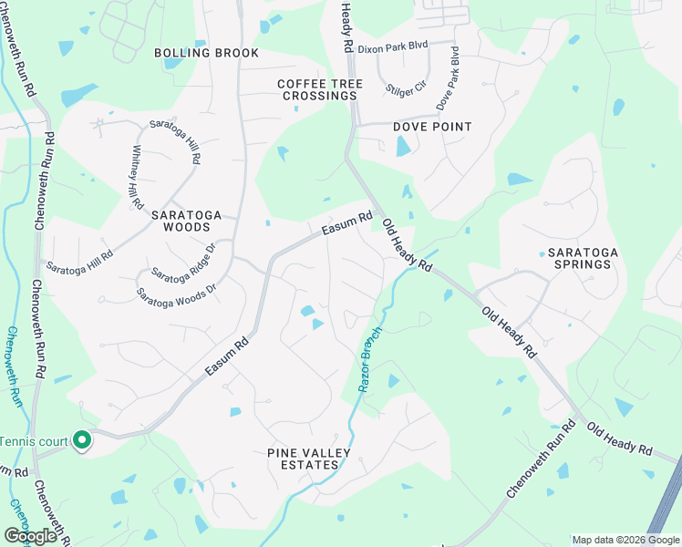 map of restaurants, bars, coffee shops, grocery stores, and more near 2703 Razor Ridge Court in Louisville