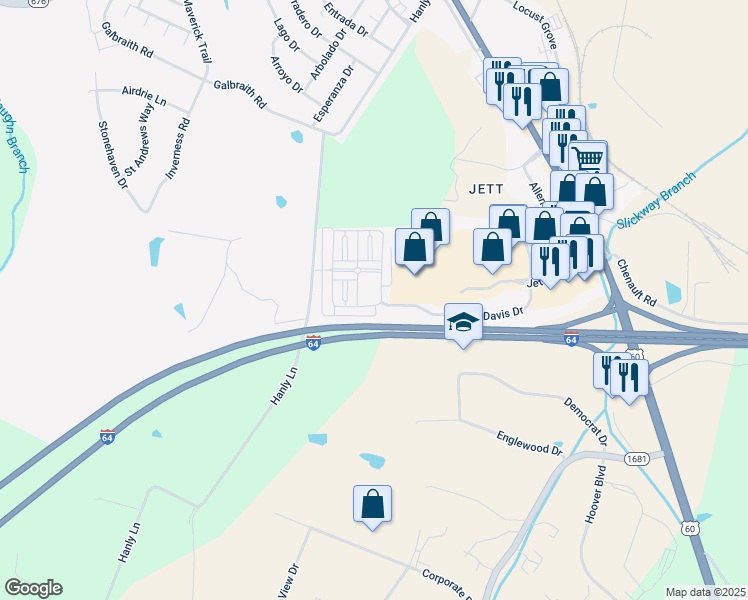 map of restaurants, bars, coffee shops, grocery stores, and more near 101 John Davis Drive in Frankfort