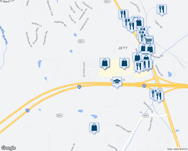 map of restaurants, bars, coffee shops, grocery stores, and more near 101 John Davis Drive in Frankfort