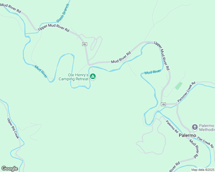 map of restaurants, bars, coffee shops, grocery stores, and more near Ole Henrys Lane in Branchland