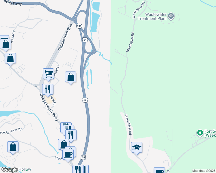 map of restaurants, bars, coffee shops, grocery stores, and more near 9-21 Scottish Landing Road in Lake Ozark
