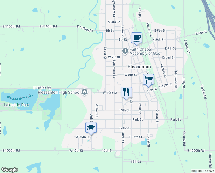 map of restaurants, bars, coffee shops, grocery stores, and more near 906 Cedar Street in Pleasanton