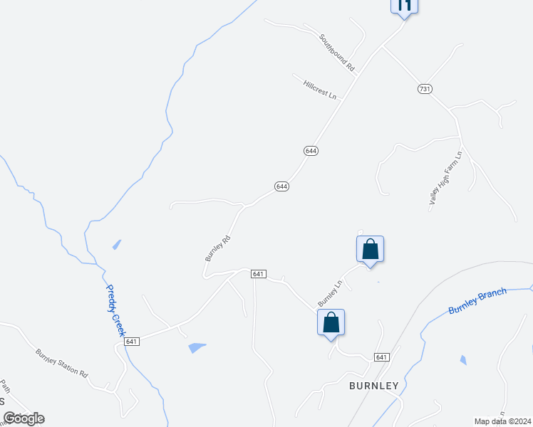 map of restaurants, bars, coffee shops, grocery stores, and more near 5103 Burnley Road in Barboursville