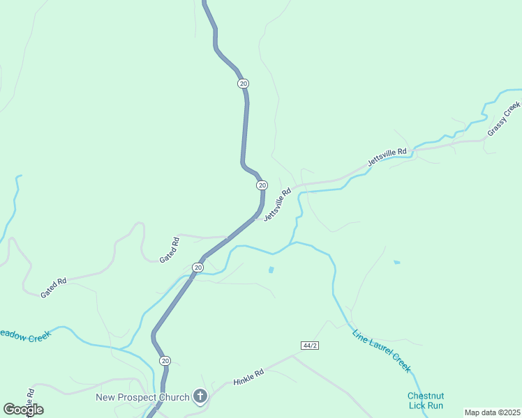 map of restaurants, bars, coffee shops, grocery stores, and more near West Virginia 20 in Leivasy
