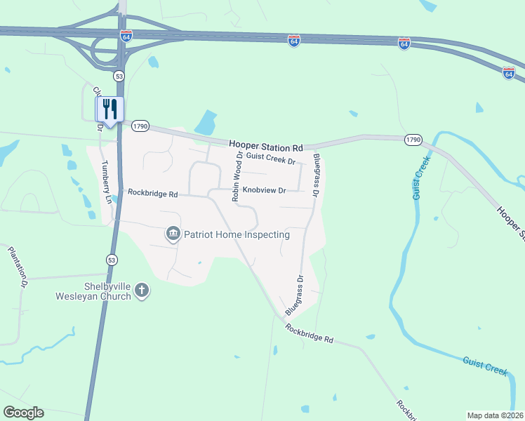 map of restaurants, bars, coffee shops, grocery stores, and more near 3015 Twilight Avenue in Shelbyville