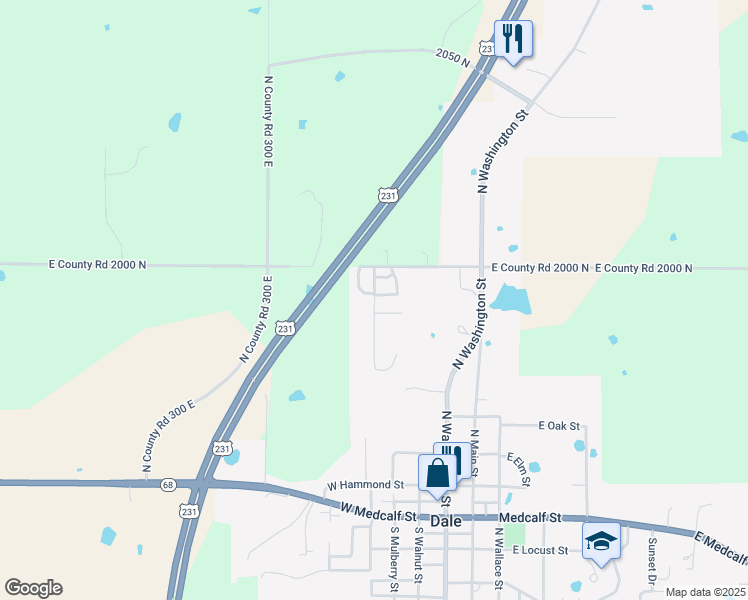 map of restaurants, bars, coffee shops, grocery stores, and more near 510 North Linwood Street in Dale