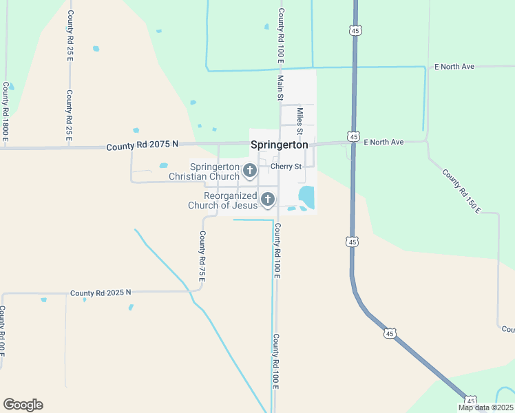 map of restaurants, bars, coffee shops, grocery stores, and more near 120 Cuma Street in Springerton