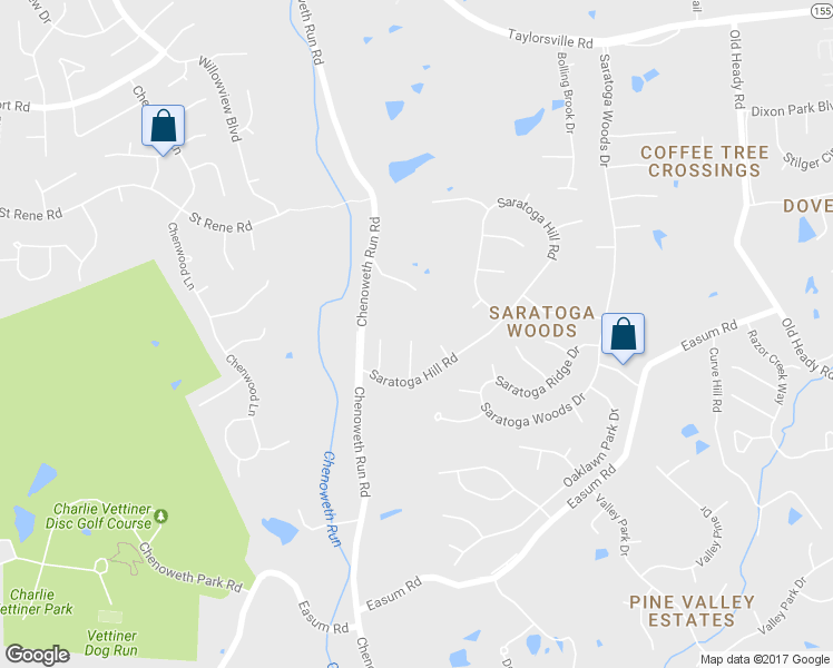 map of restaurants, bars, coffee shops, grocery stores, and more near 11201 Bakers Falls Court in Jeffersontown