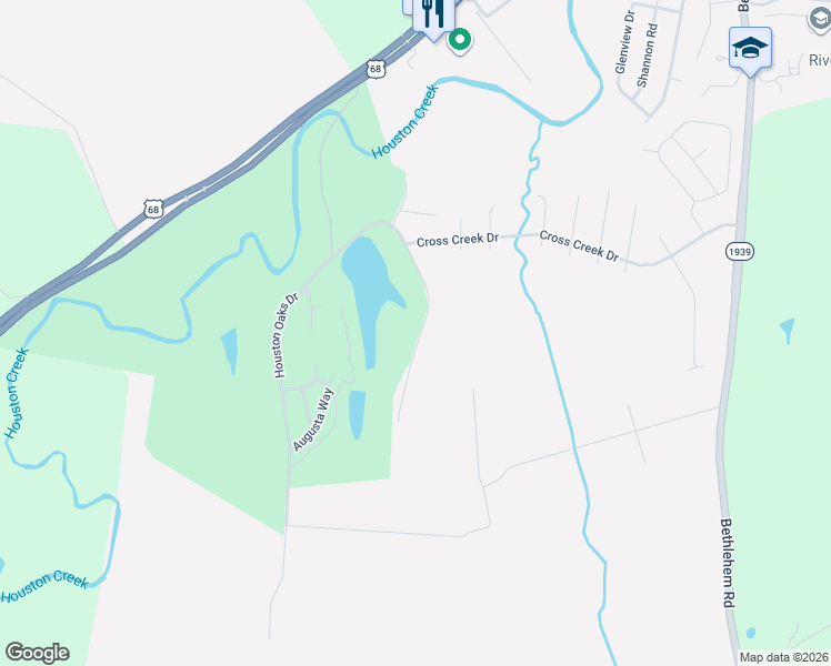 map of restaurants, bars, coffee shops, grocery stores, and more near 422 Houston Oaks Dr in Paris