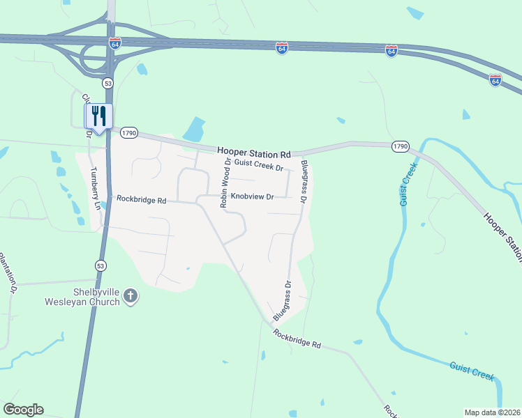 map of restaurants, bars, coffee shops, grocery stores, and more near 3015 Twilight Avenue in Shelbyville