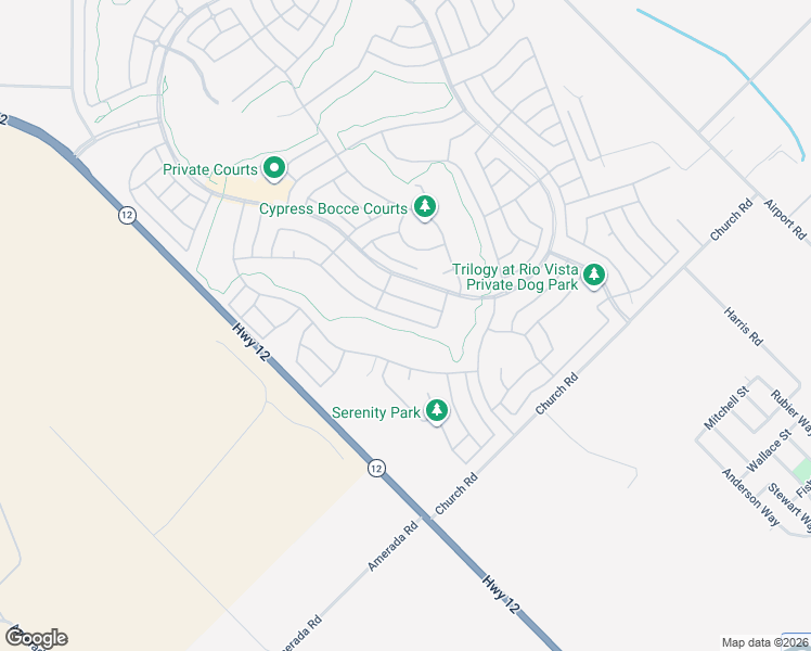 map of restaurants, bars, coffee shops, grocery stores, and more near 379 Cedar Ridge Drive in Rio Vista