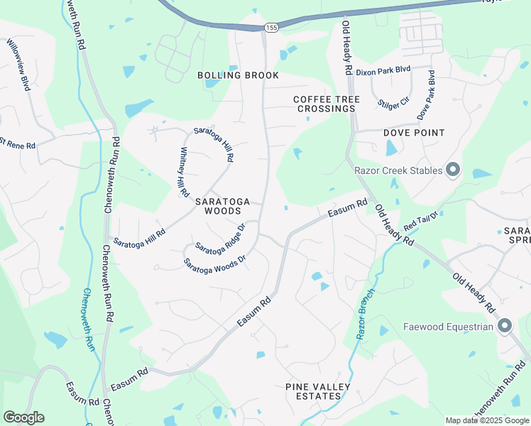 map of restaurants, bars, coffee shops, grocery stores, and more near 4403 Saratoga Woods Drive in Louisville