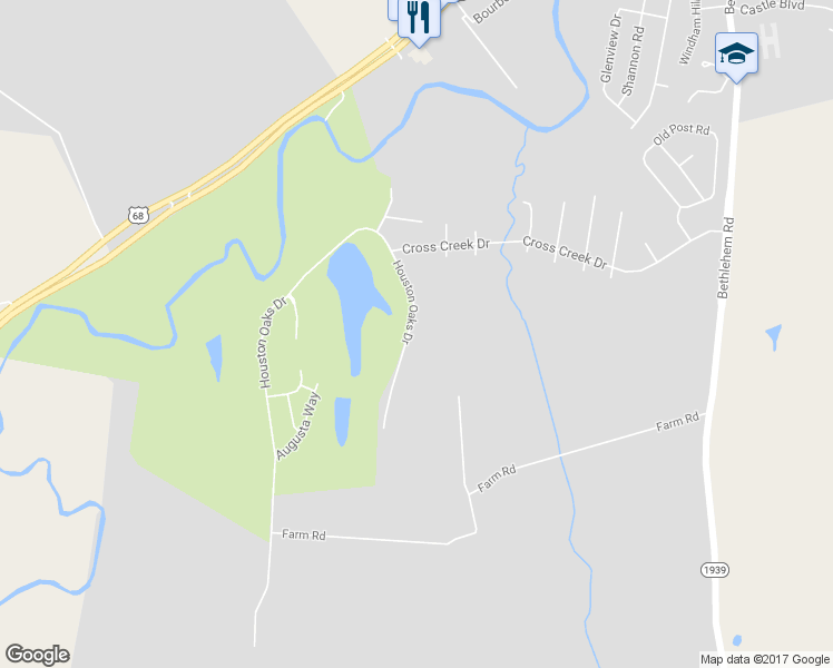 map of restaurants, bars, coffee shops, grocery stores, and more near 427 Houston Oaks Drive in Paris