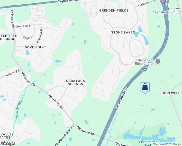 map of restaurants, bars, coffee shops, grocery stores, and more near in Jeffersontown
