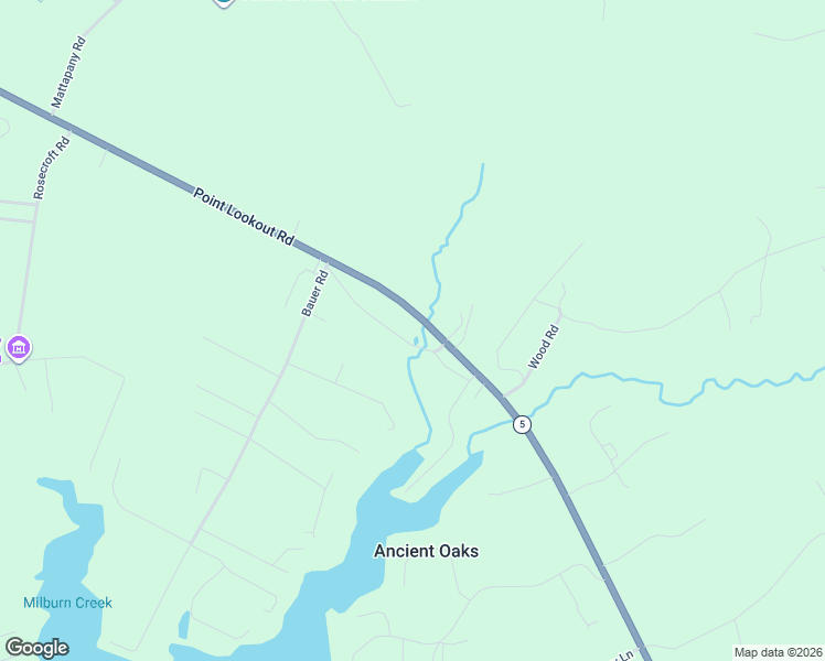 map of restaurants, bars, coffee shops, grocery stores, and more near 16161 Point Lookout Road in Lexington Park
