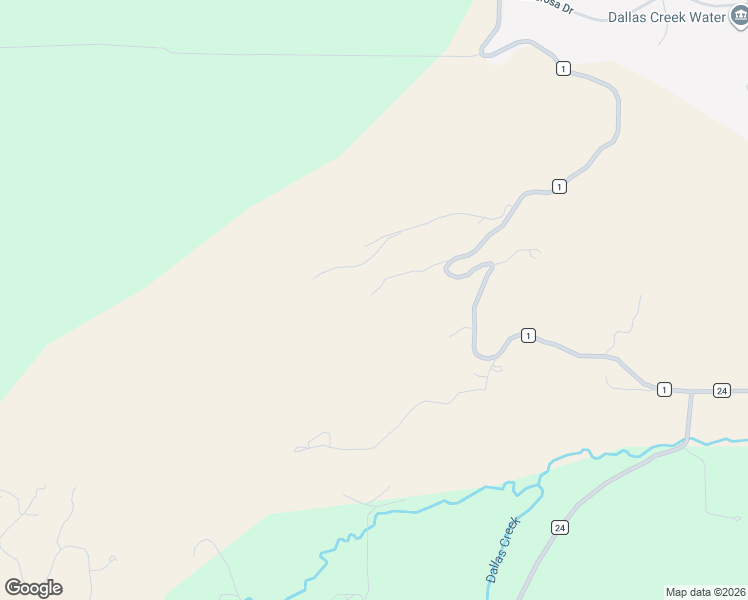 map of restaurants, bars, coffee shops, grocery stores, and more near 12979 County Road 1 in Ridgway