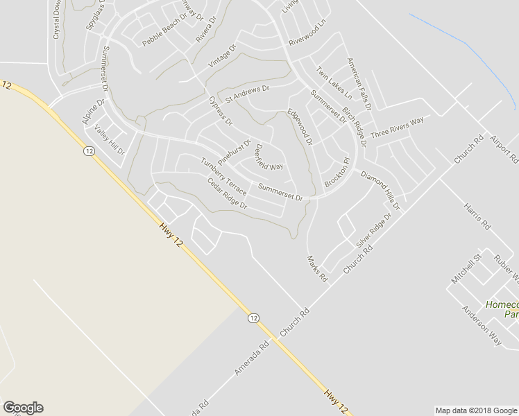 map of restaurants, bars, coffee shops, grocery stores, and more near 350 Cedar Ridge Drive in Rio Vista