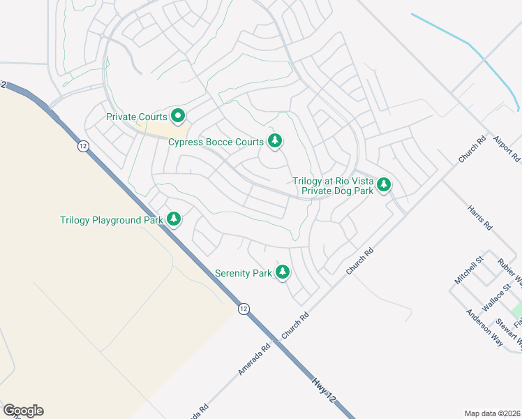 map of restaurants, bars, coffee shops, grocery stores, and more near 350 Cedar Ridge Drive in Rio Vista