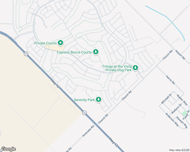 map of restaurants, bars, coffee shops, grocery stores, and more near 379 Cedar Ridge Drive in Rio Vista