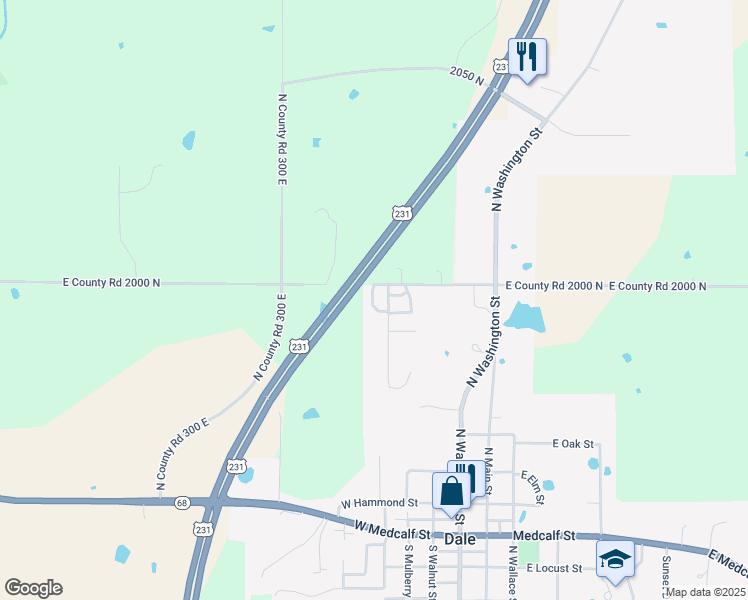 map of restaurants, bars, coffee shops, grocery stores, and more near 510 North Linwood Street in Dale