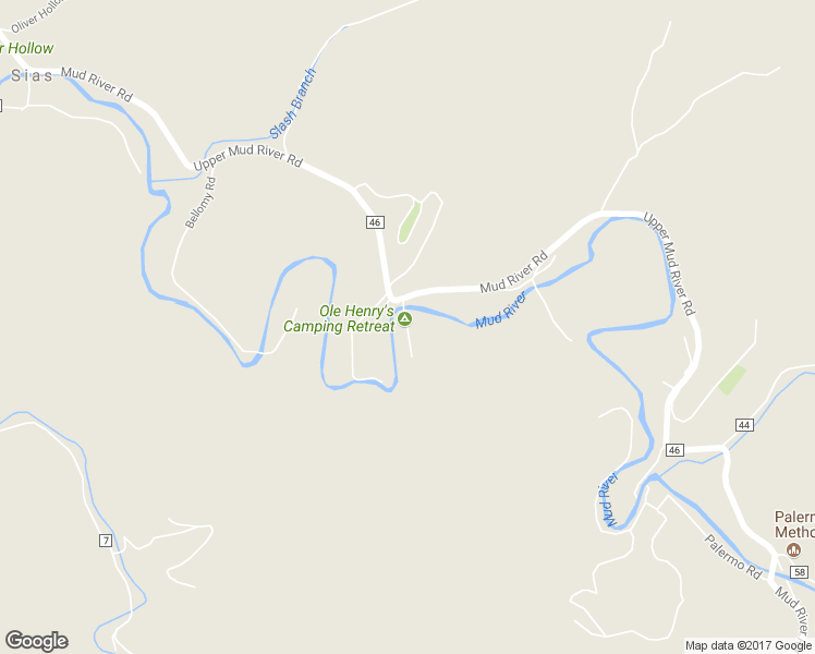 map of restaurants, bars, coffee shops, grocery stores, and more near Ole Henrys Lane in Branchland