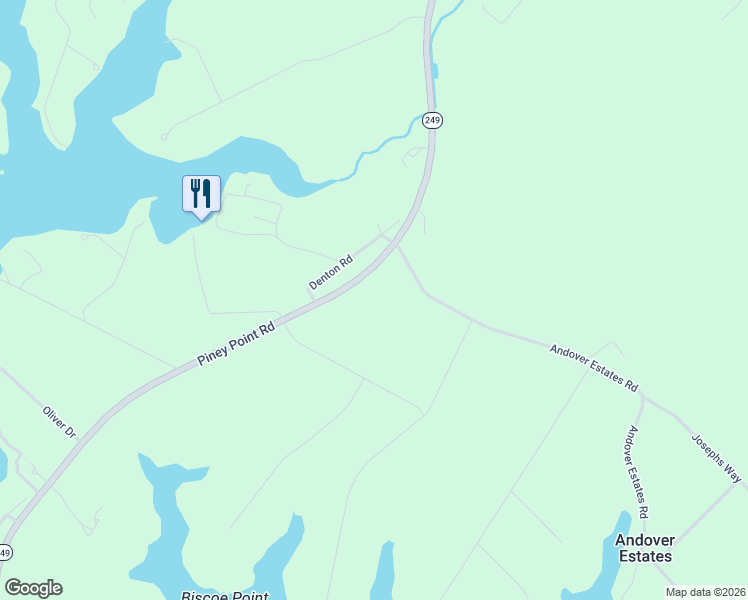 map of restaurants, bars, coffee shops, grocery stores, and more near 18832 Piney Point Road in St. Mary's County