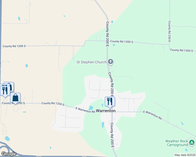 map of restaurants, bars, coffee shops, grocery stores, and more near Brook Drive in Haubstadt