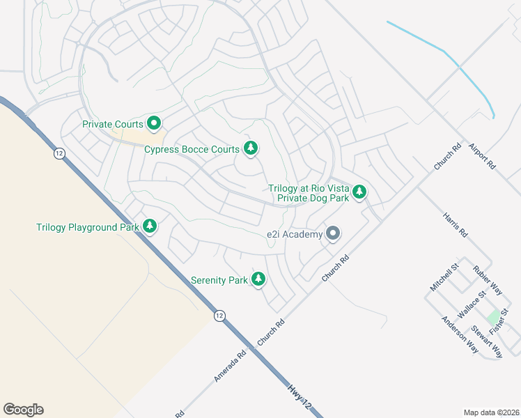 map of restaurants, bars, coffee shops, grocery stores, and more near 18 Seminole Court in Rio Vista