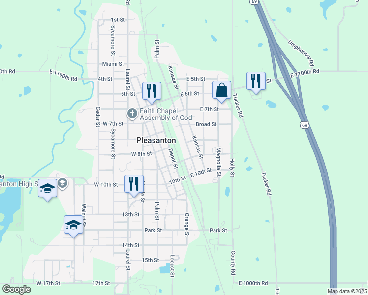 map of restaurants, bars, coffee shops, grocery stores, and more near 762 Center Street in Pleasanton