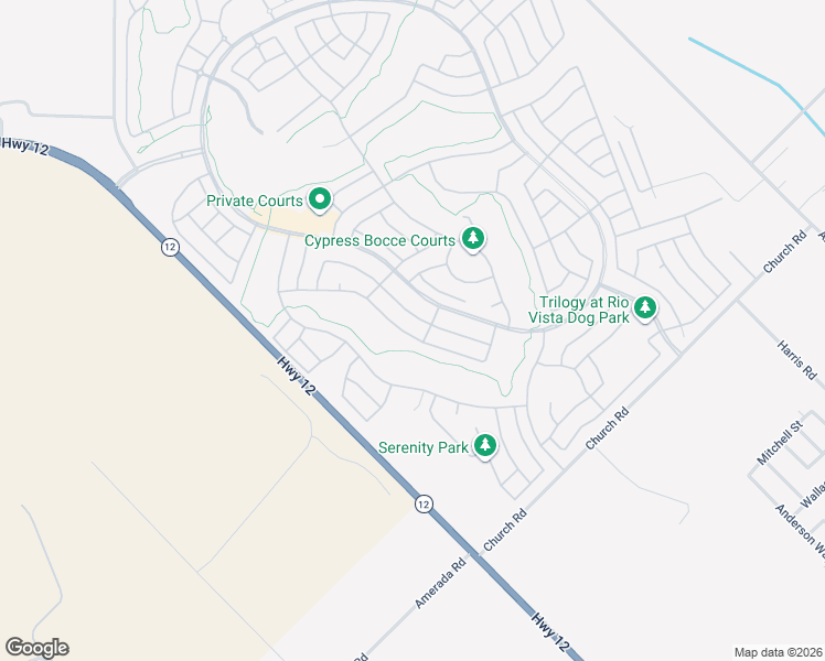 map of restaurants, bars, coffee shops, grocery stores, and more near 652 Turnberry Terrace in Rio Vista