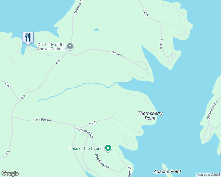 map of restaurants, bars, coffee shops, grocery stores, and more near 330 Aaron Lane in Climax Springs