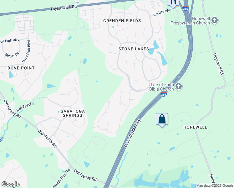 map of restaurants, bars, coffee shops, grocery stores, and more near 4404 Fancy Gap Court in Louisville