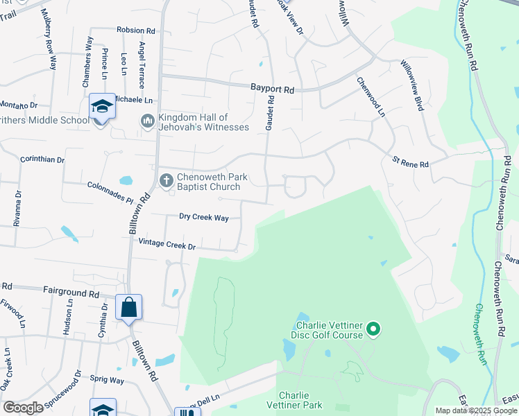 map of restaurants, bars, coffee shops, grocery stores, and more near 10711 Alderbrook Place in Louisville